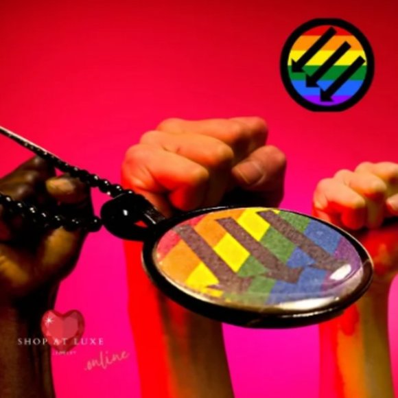 Three Arrows LBGTQ Peaceful Protest Necklace - Picture 3 of 9